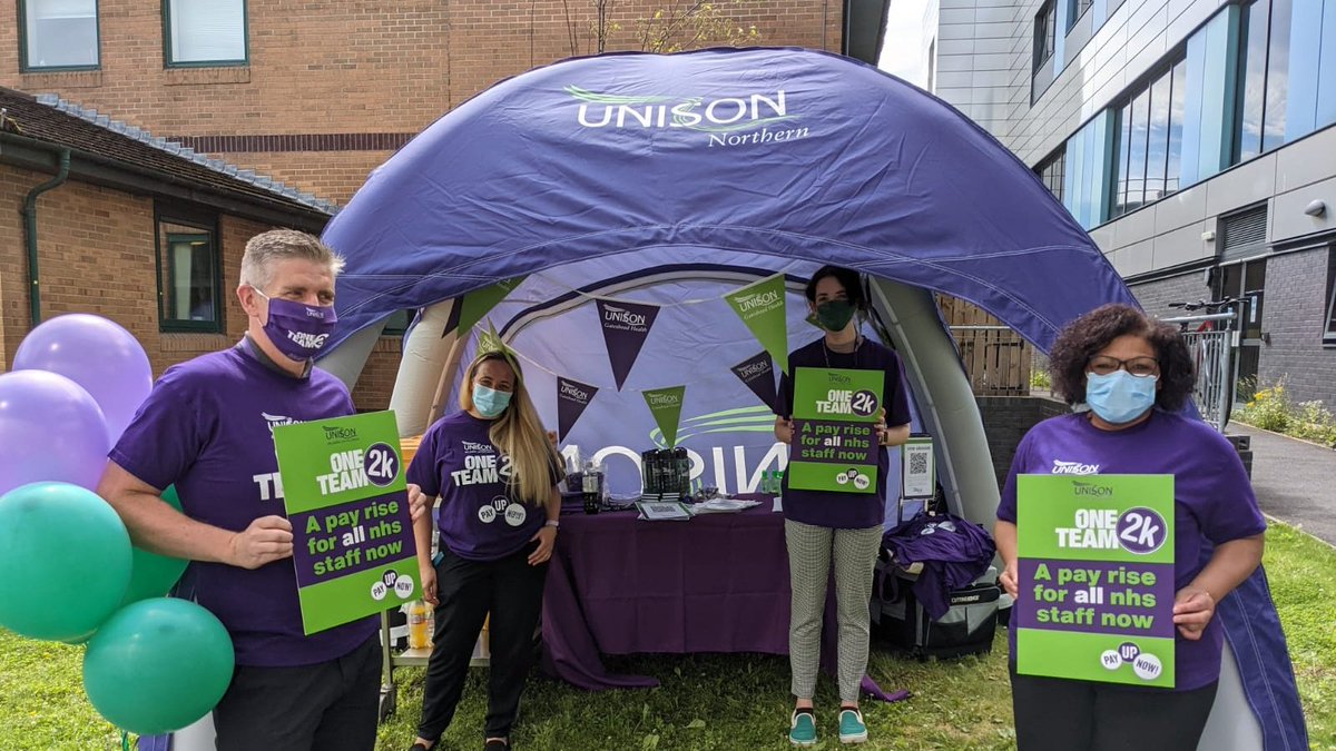 All set up at the QE in Gateshead for our outside #NHSBirthday event. If you're around come and say hello, 👋 we're at the back of the ECC.  

We even have ice cream🍦😀