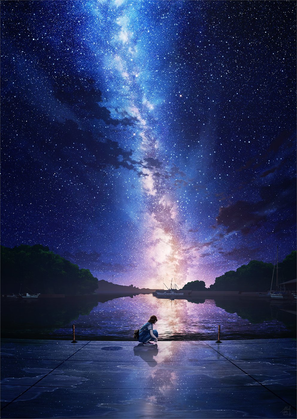 Mocha 2日目西 ひ52a 風景イラスト 天の川 T Co Woxugtmrwx Twitter