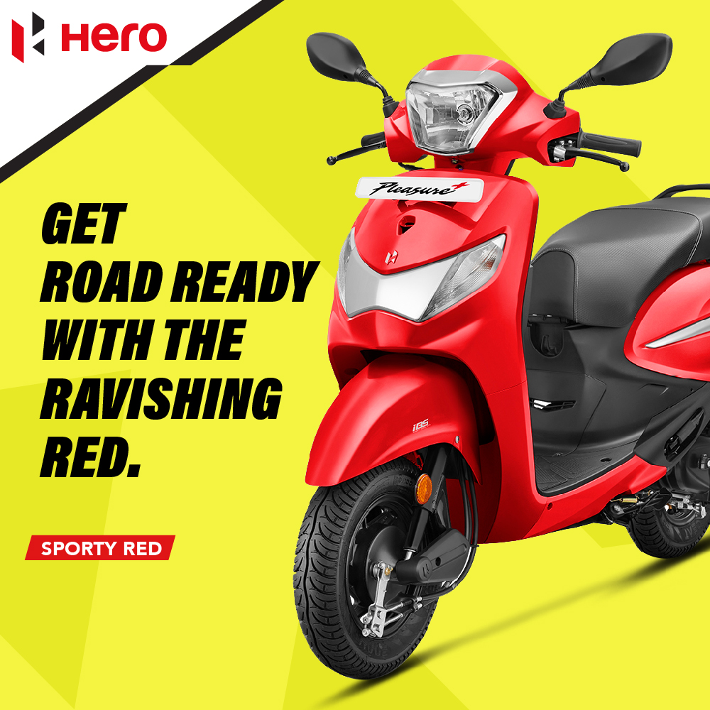 HeroPleasure's tweet photo. Red, the boldest colour on the boldest scooter, the #HeroPleasurePlus. 

Get your hands on it now. #HeroMotoCorp

To Know more, visit https://t.co/0Sfa68X9he https://t.co/55zCkr1lw1