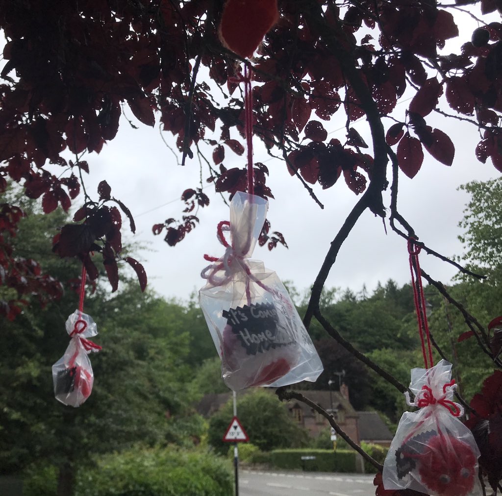 LoisHarding's tweet image. It’s coming home! I love living in #Coalbrookdale a very thoughtful crafter has created these little guys ready for tonight ⚽️ #lovewhereyoulive #ItsComingHome