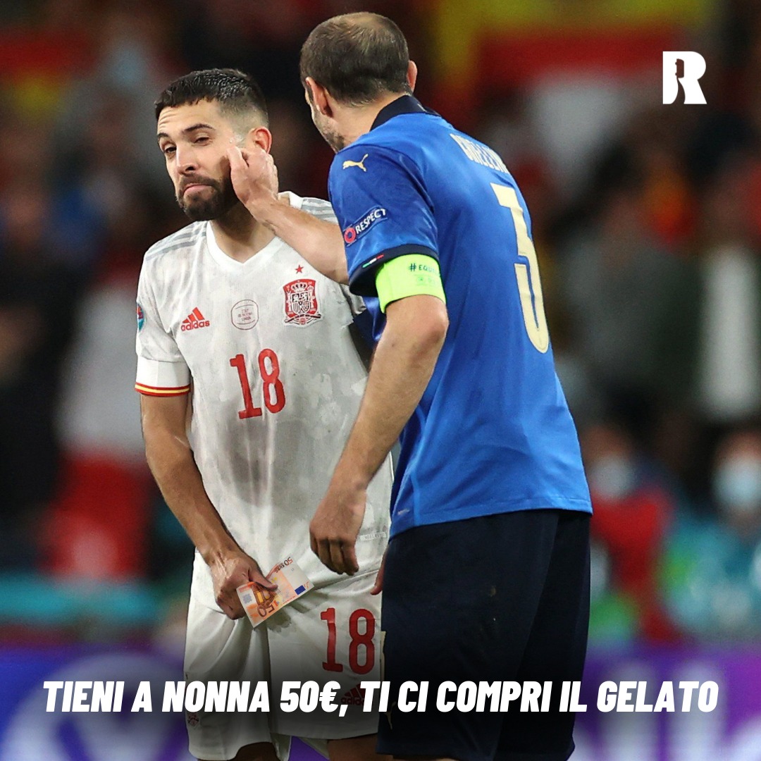 Quando hai superato i 30 anni e nonna continua a darti la 50€ per il gelatino  #ItalySpain #Chiellini