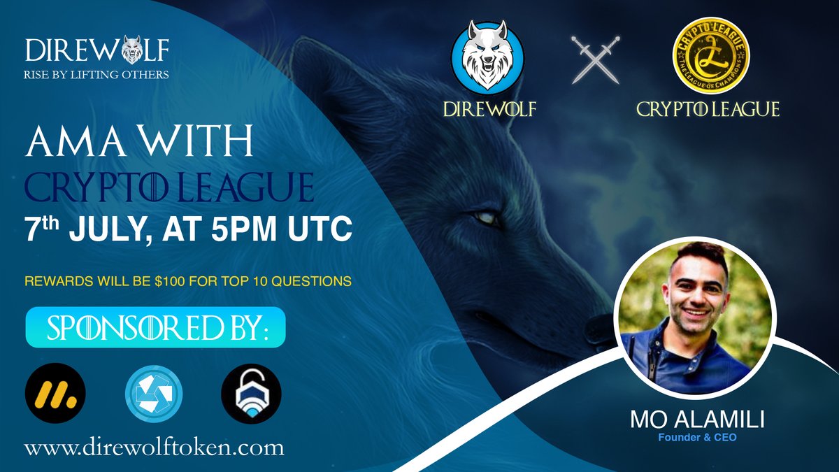 PackDirewolf's tweet photo. It's happening again!! You know $Direwolf is in high demand when we have our second AMA in two days!!!
Today, Mo will be on @Cryptoleague2 telegram
https://t.co/cLuabd585T
See you there!
#Direwolf #Direwolftoken #DIREWORLD https://t.co/XeHpRYMhRR