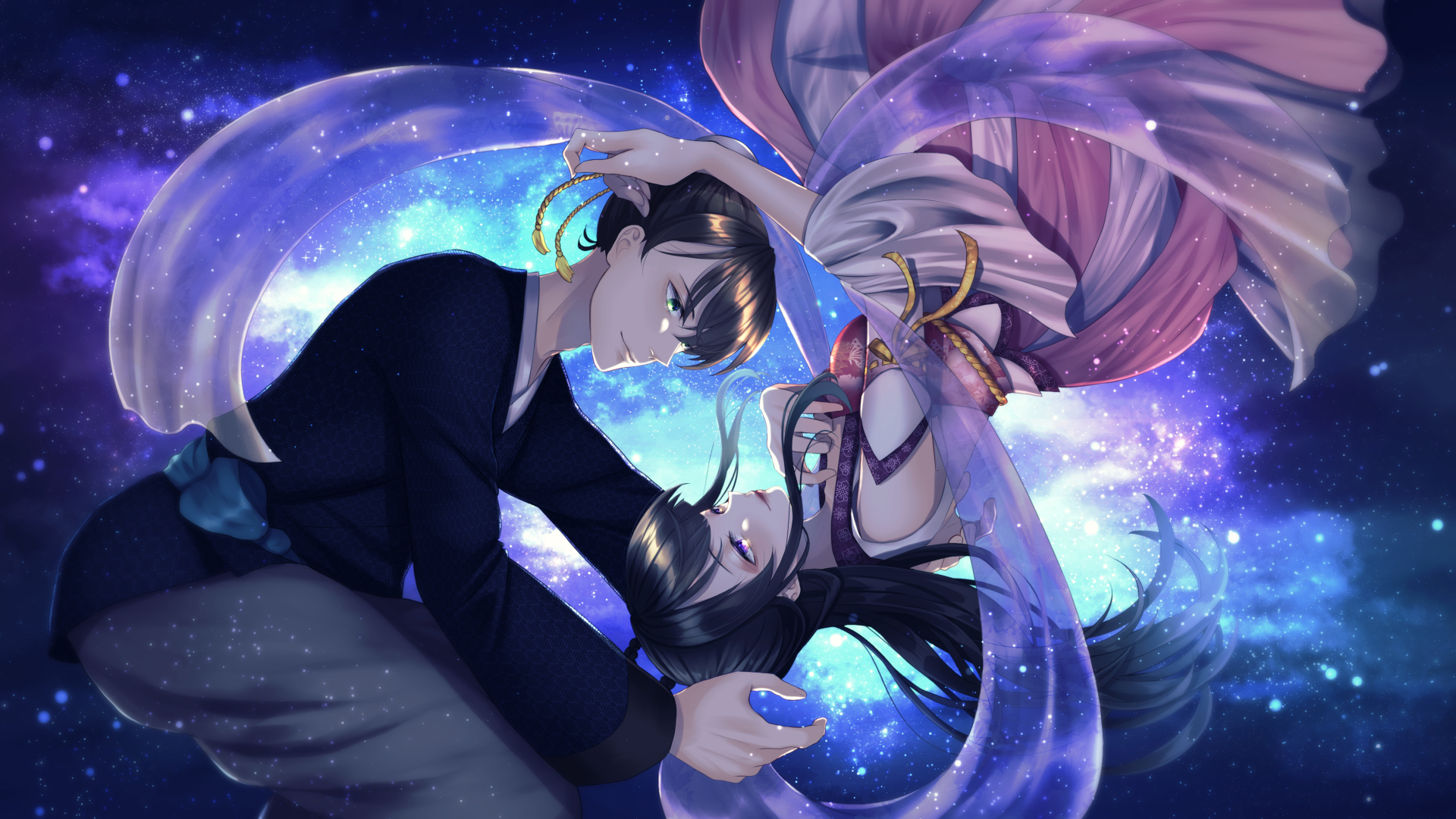 ありー 低浮上 星空の逢瀬 七夕イラスト イラスト 創作 T Co Eenyn10wcg Twitter