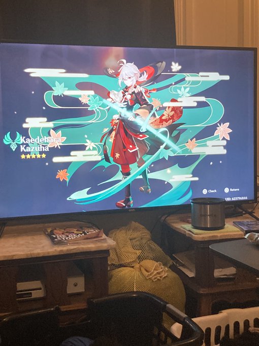 We got himmmmm 🤩🤩🤩 I&rsquo;m so fricken happy and I beat 50/50 🤪 #Kazuha #GenshinImapact #streamergirl #twitchstreamer<a href="/tag/twitchstreamer"class="tags"><span>#twitchstreamer</span></a><a href="/tag/twitchaffiliate"class="tags"><span>#twitchaffiliate</span></a><a href="/tag/twitchemotes"class="tags"><span>#twitchemotes</span></a>