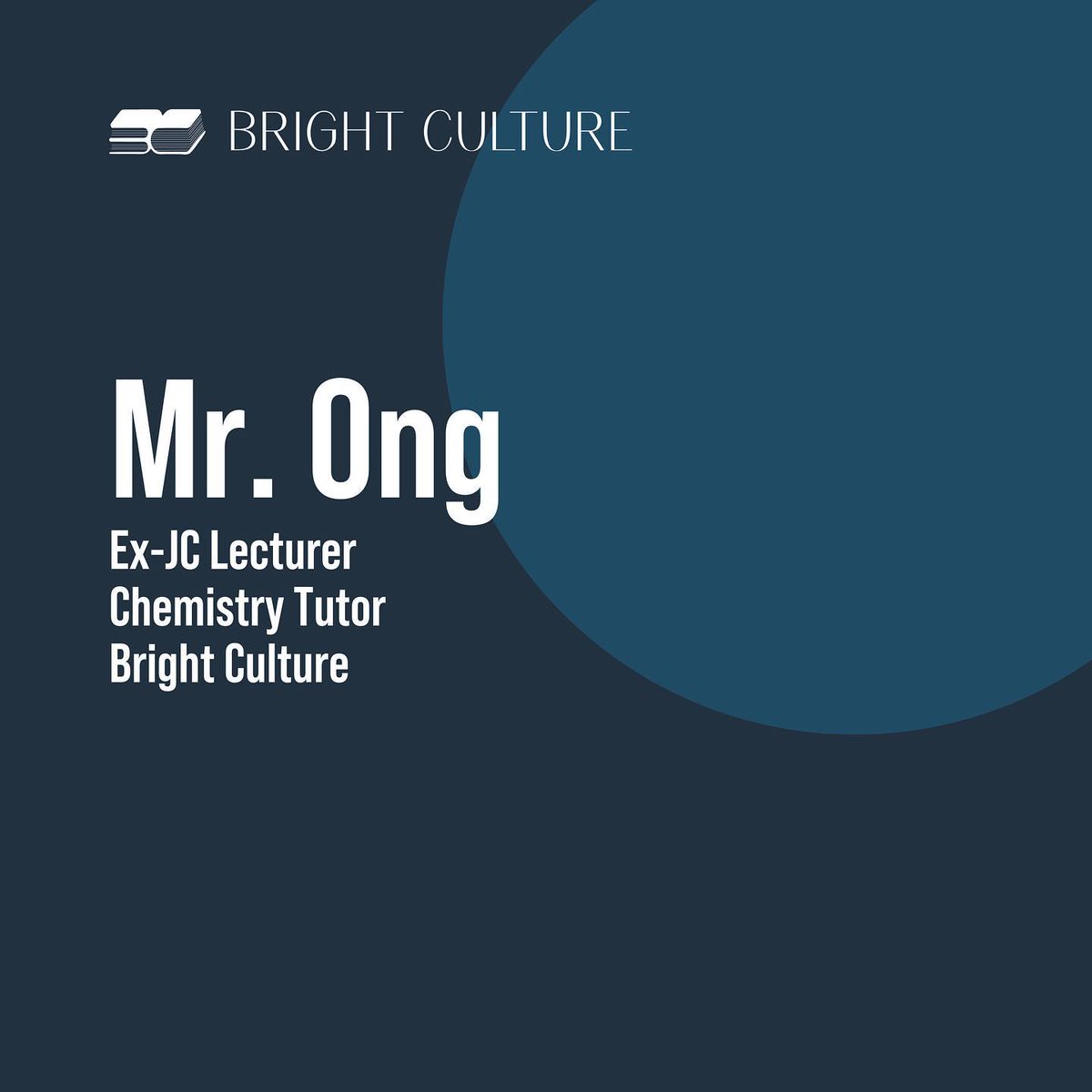 BrightCulture's tweet image. Next up on our tutor introductions: Mr. Ong! With more than 20 years of experience teaching chemistry in top Junior Colleges in Singapore, Mr Ong is one of the highly qualified educators in Bright Culture.

Beyond the classroom, he has co-authored several assessment books that yo