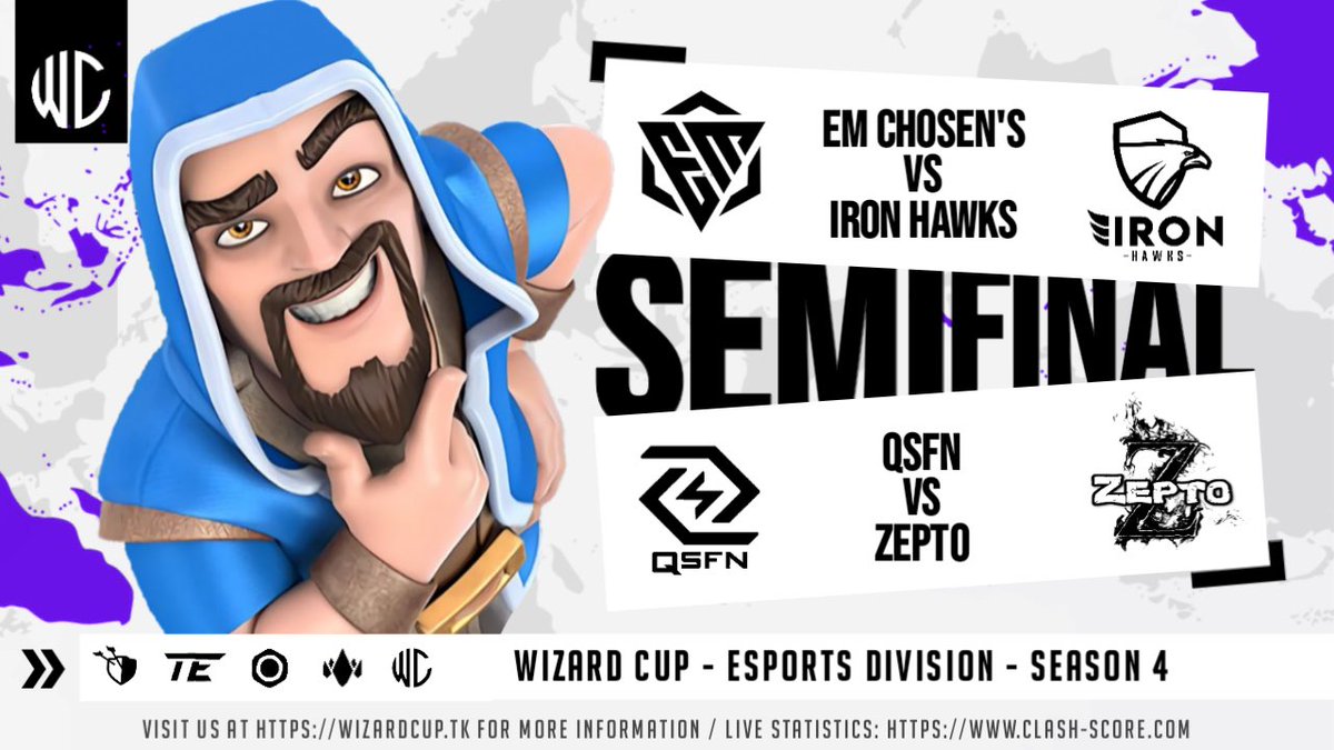 We have made it to the Semifinal in @wizardcupcoc 🔥
On Sunday 11th July we face @QSFN_COC this will be huge ⚡️

#ThisIsZepto