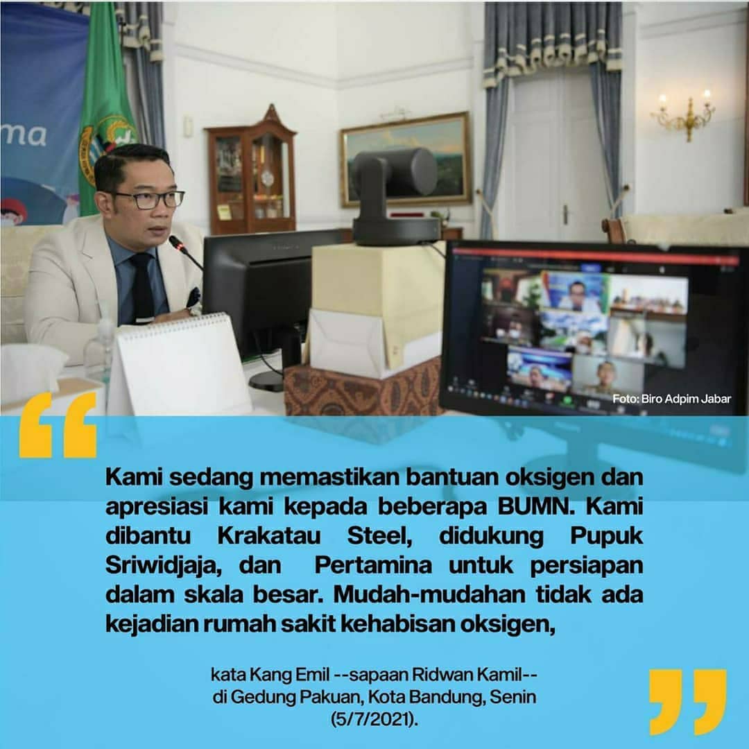 bapenda_jabar's tweet photo. Pemda Provinsi Jawa Barat kolaborasi dengan BUMN untuk memenuhi kebutuhan oksigen.
.
Reposted @jabarprovgoid
.
#jabarprovgoid #JabarKita #JabarJuaraLahirBatin
#AdaptasiKebiasaanBaru #banggajadiwargajabar #jawabarat #jabar #westjava #JabarSehatLahirBatin https://t.co/W6yJT4GXMA