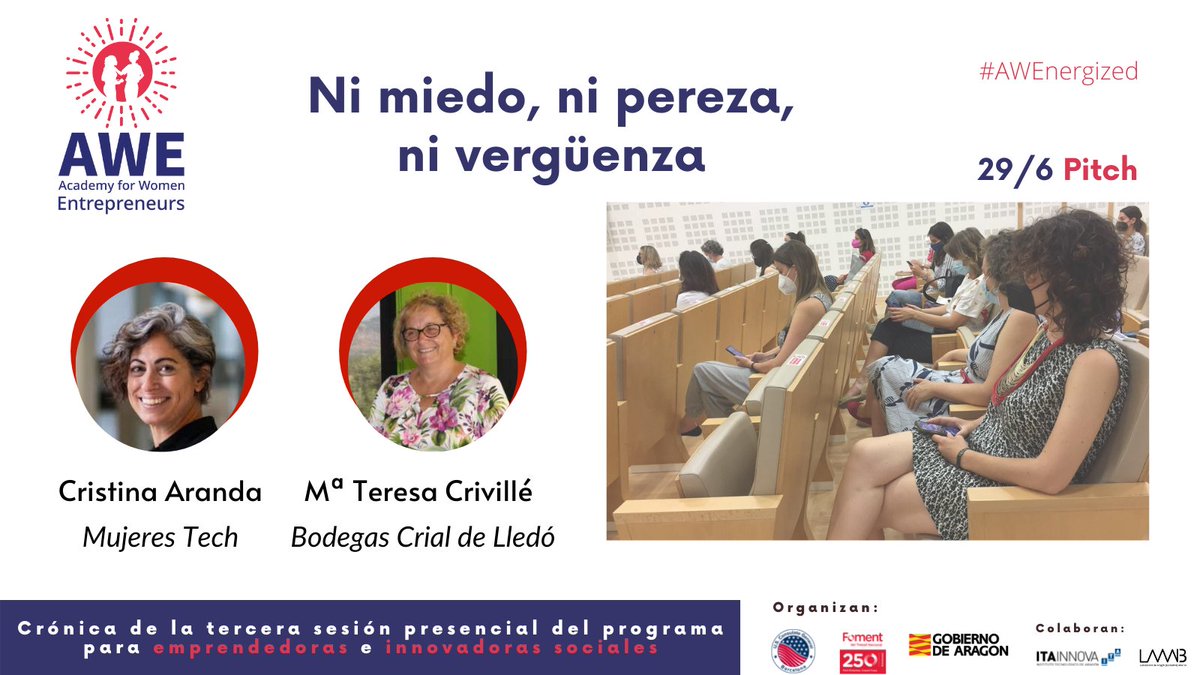 #AWEnergized en #Aragón va llegando a su fin😿 Una de las sesiones más reales fue la de Teresa Crivillé <a href="/BodegasCrial/">Bodegas Crial</a> y <a href="/cris_aranda_/">Cristina Aranda</a> de <a href="/MujeresTech/">MujeresTech&Aliados</a> 

👉Historias de lucha, resiliencia y astucia por <a href="/sofiaterraconta/">Sofía Lázaro</a> laaab.es/2021/07/awe-ni…