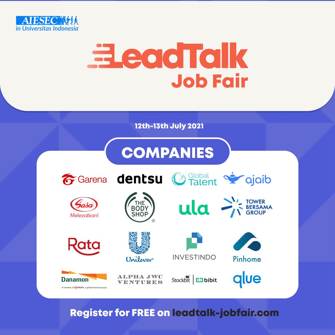 Cdc Ui On Twitter Leadtalk And Job Fair Is Here Leadtalk Is Back To Inspire Youths Across Indonesia Bringing The Topic Aim Yourself Up To Success By Going The Extra Miles We