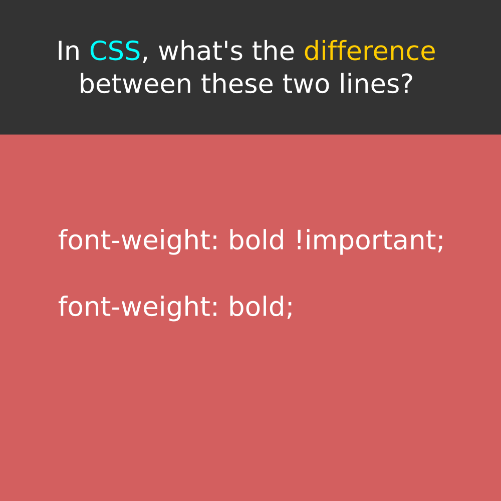 WeArePirple's tweet photo. In CSS, what's the difference between these two lines?
#css #css3 #CascadingStyleSheet #CascadingStyleSheets #html #html5 #xhtml #dhtml #htmlcss #htmlcode #htmlemail #htmlcoding #HTMLHeading #HTMLHeadings #htmlcoin #htmlbuilder #html5tutorial #htmlforbabies #html5css3 https://t.co/HSLlbCdR1l