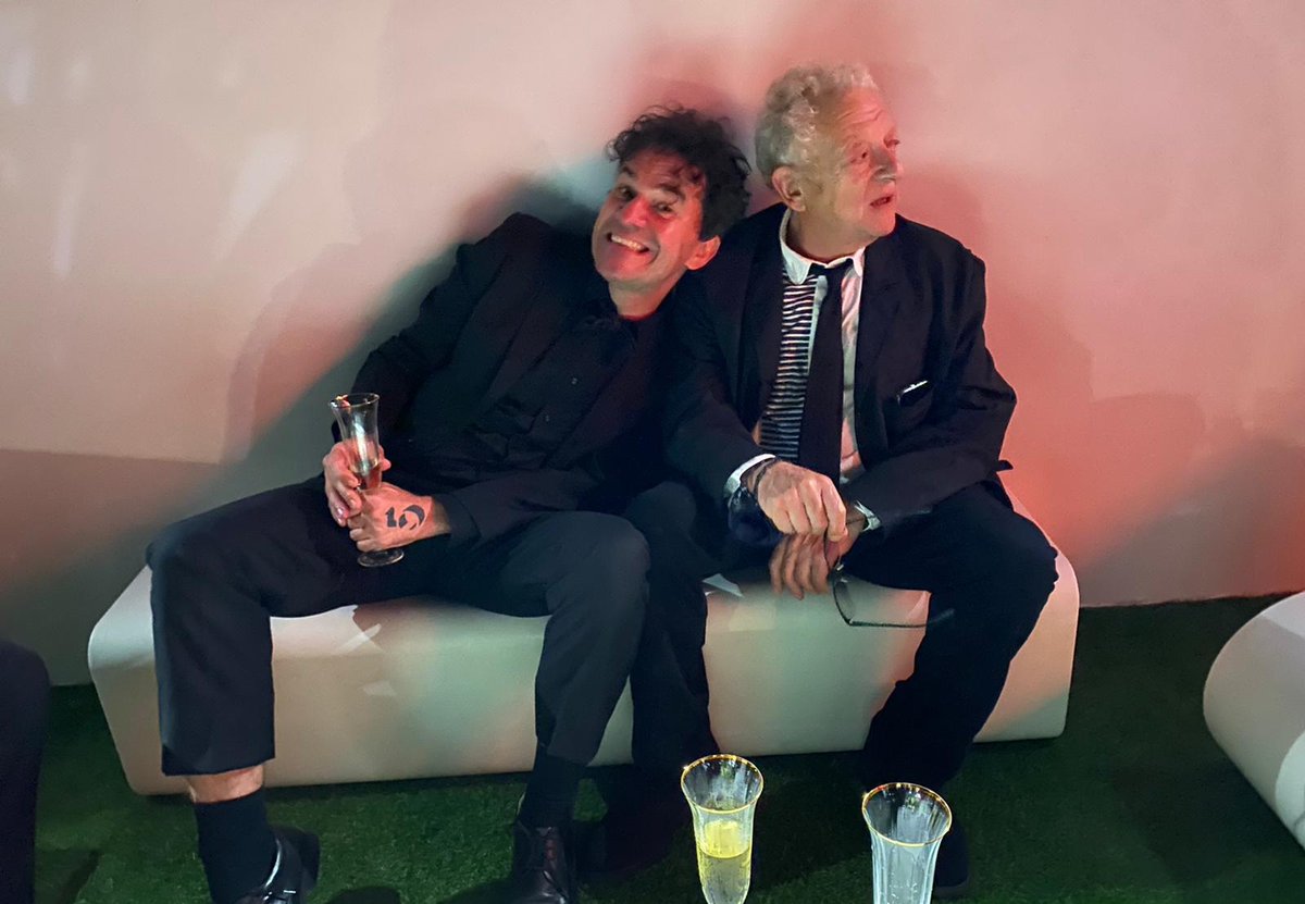 markcousinsfilm's tweet image. Jeremy Thomas, 1 of world&apos;s best film producers, and me last night trying to lean in to his wisdom + panache.
Our film abt him premieres Cannes in 4 days. It&apos;s abt movies,radical Englishness + independent spirit. Please see it when you can + write abt it. Making it changed me.