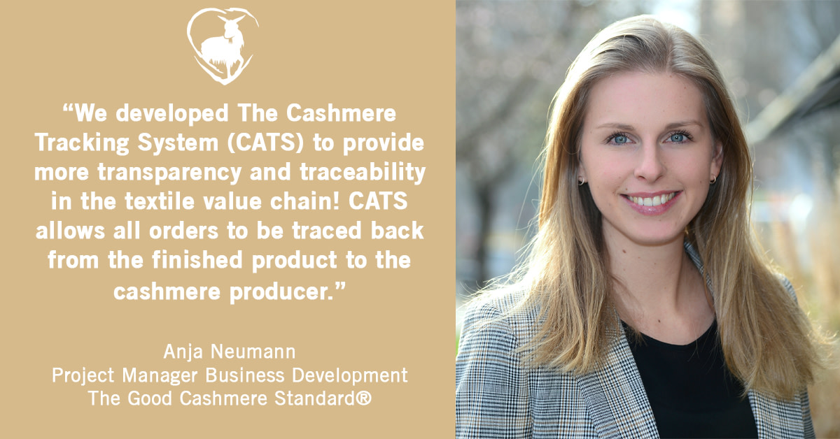 In the cashmere production sector, animal welfare is taking ever greater priority. Consumers want #transparency &amp; #traceability for the raw material in the textile chain. In response, GCS has developed the Cashmere Tracking System (CATS)➡️ bit.ly/3ABiGwv #goodcashmere