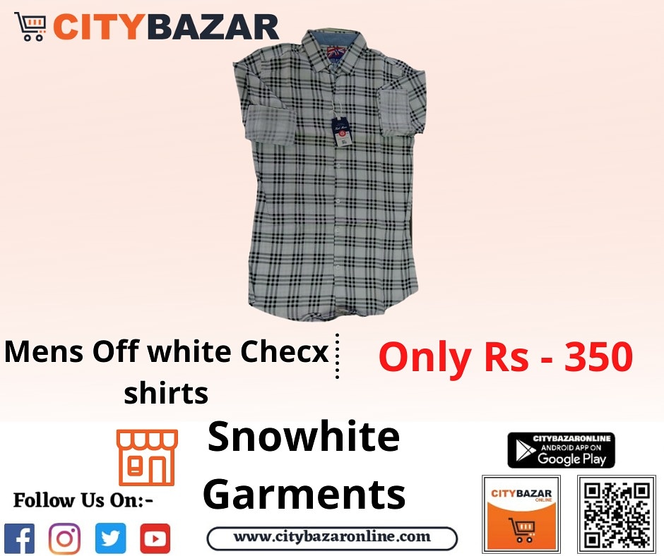 citybazaronline.com
Product Details
Color  - Off white
Fabric  - Cotton mix
FIT  - Regular
Neck Type  - Regular Coller
Size  - M
Sleeve Type  - Full Sleeve
Suitable for  - Men & Boys
Citybazar application download करने के लिए क्लिक करें
play.google.com/store/apps/det…
#shirtsformens