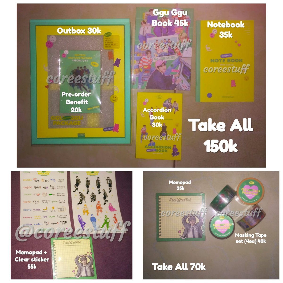 coreestuff's tweet photo. [#READYSTOCK_Coreestuff]
SHARING GGU GGU PACKAGE ENHYPEN PT2

💸 On pict!

✅ Good condi
✅ Langsung co / keep event / cicilan
✅ Packing
🏡 Jakarta Selatan
📲 Ask &amp; Order? DM!

🔗 https://t.co/Oq6a3LCTOG

#ENHYPEN https://t.co/Zd0kEbSecd