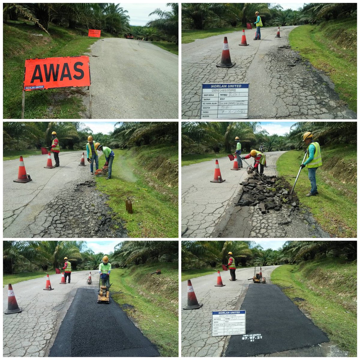 AHTNU_Area3's tweet image. Info 07/07/2021

Jalan Air Panas La / Felda Tenang

Team R01  #Besut menjalankan kerja - kerja menampal lubang di atas jalan
di bawah skop R01 Patching Pothole

Tiada lagi jalan berlubang merbahaya

#TSRM
#AHTNorlanUnited
@JKRTerengganu
⁦@Jkr_Besut_Jalan⁩