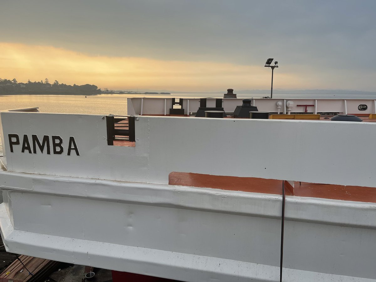 Today Morning, State Minister of Works &Transport (transport) Hon. Byamukama Fred and Director of Transport @BenonKajuna officiated receipt of Fuel TankTainers at Port Bell & also inspected the rehabilitation works on MV Pamba which are currently at 95%. @MoWT_Uganda @GenWamala