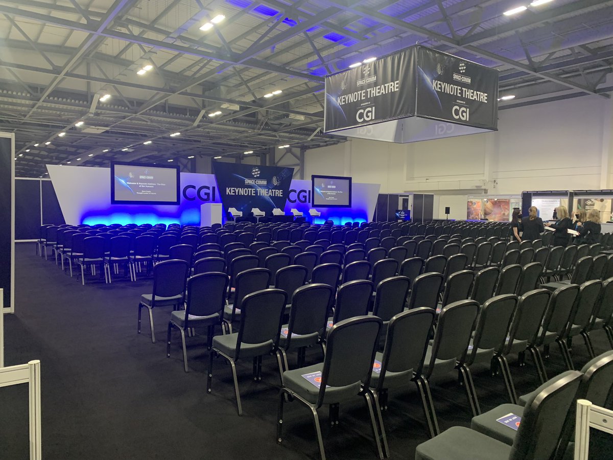 SpaceCommExpo's tweet photo. All ready for lift-off here at @Farnborough_Int. Not long to go until we open the doors and welcome you all to Space-Comm Expo 2021! #SpaceCommExpo #TradeExpo #Events #Exhibitions https://t.co/r7UvEKxh7k