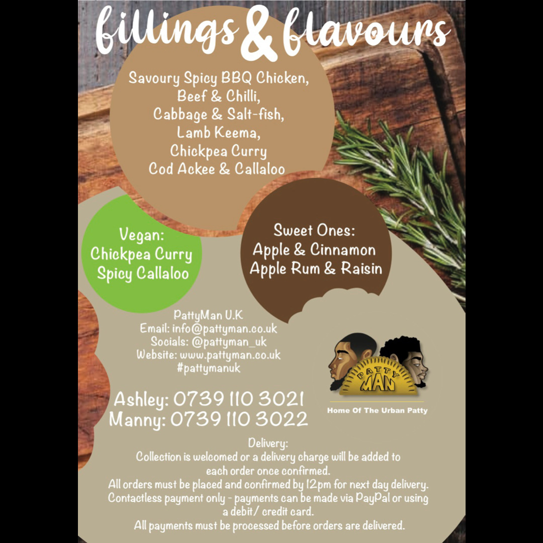 What’s your favourite @pattyman_uk  flavour/ filling☝🏾🙌🏾😋
.
.
.
#pattymanuk #neverboring #foodorder #ordernow #selondon #chelmsford #essex #newwebsite #update #new #vegan #party #savoury #delivery #sweet #streetfood #patties #freshfood #homemade #events #supportsmallbusiness