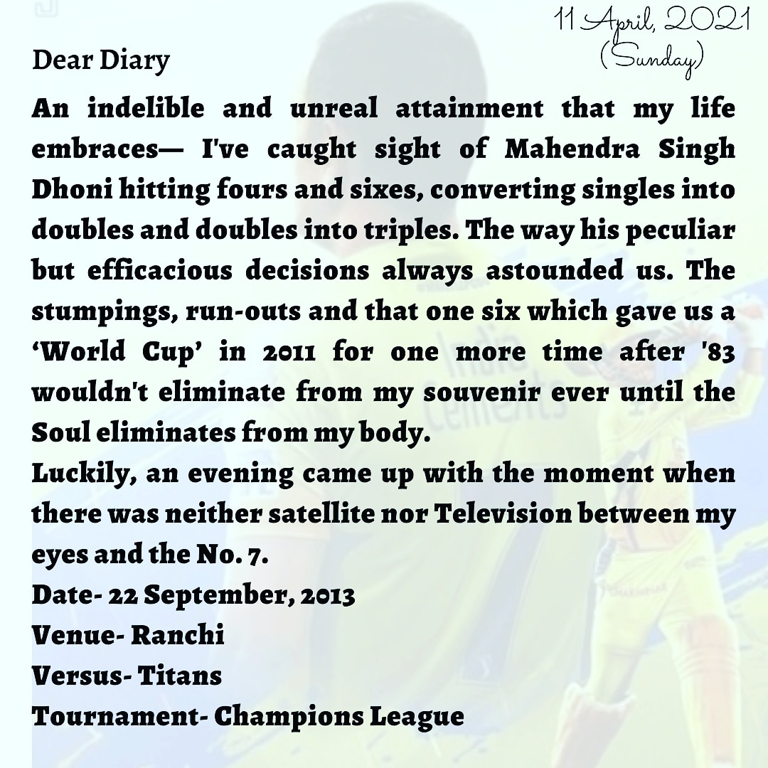 ahearttrainer's tweet photo. 7, a number that inspires. Even as a writer, I always feel scantiness of words whenever I think to write about the No. 7. Here it's a page of my Diary.
Happy Birthday @msdhoni 
#Msdianforever #HappyBirthdayMSDhoni #captaincool https://t.co/nhMtIpMaxZ