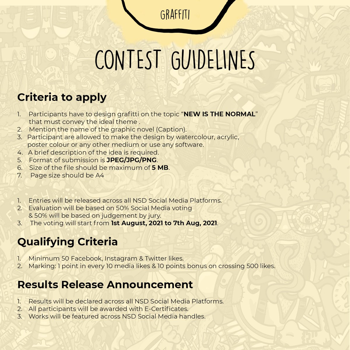 DesignNSHM's tweet photo. Sketch a graffiti and let your ideas flow on the sheet of paper.

Brochure Download Link: https://t.co/Xb6gBdf13F
Contest Entry Submission link: https://t.co/t5Tx34dN1y

#designunlock #nsd #nshm #nshmkolkata https://t.co/1QwjC4HVsl