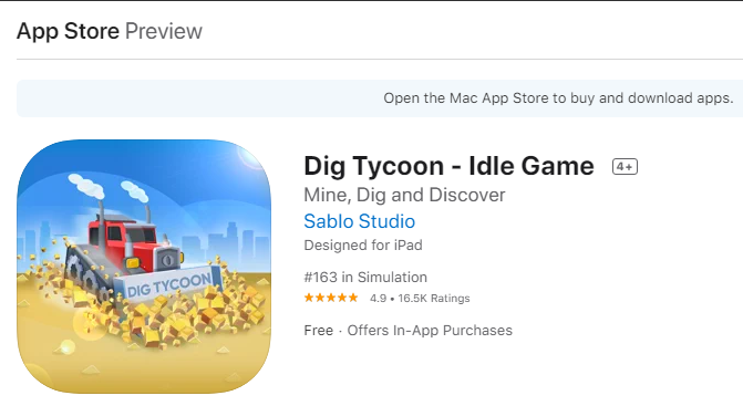 Sablo Studio Proud Publisher of Dig Tycoon - Idle Game
Our 5 stars ratings Growth on App Store by the time. We make sure we hit the sky for what we publish!
Have a game? Publish with us!
Google Play Store: play.google.com/store/apps/det…
App Store: apps.apple.com/us/app/dig-tyc…
#Publishwithus