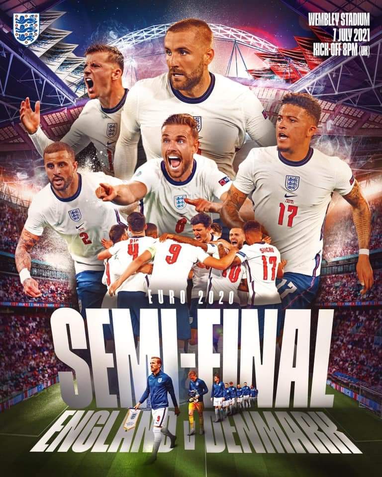 #SEMIFINAL day is upon us ⚽ Our doors are open from 7pm as <a href="/England/">England</a> 🏴󠁧󠁢󠁥󠁮󠁧󠁿 play <a href="/DBUfodbold/">DBU - En Del Af Noget Større</a> 🇩🇰 for a place in the @EURO2020
Final.  Match starts at 8pm 🍻

#ENGDEN #ENG #ThreeLions
🏴󠁧󠁢󠁥󠁮󠁧󠁿⚽️🏴󠁧󠁢󠁥󠁮󠁧󠁿⚽️🏴󠁧󠁢󠁥󠁮󠁧󠁿⚽️🏴󠁧󠁢󠁥󠁮󠁧󠁿⚽️🏴󠁧󠁢󠁥󠁮󠁧󠁿⚽️🏴󠁧󠁢󠁥󠁮󠁧󠁿