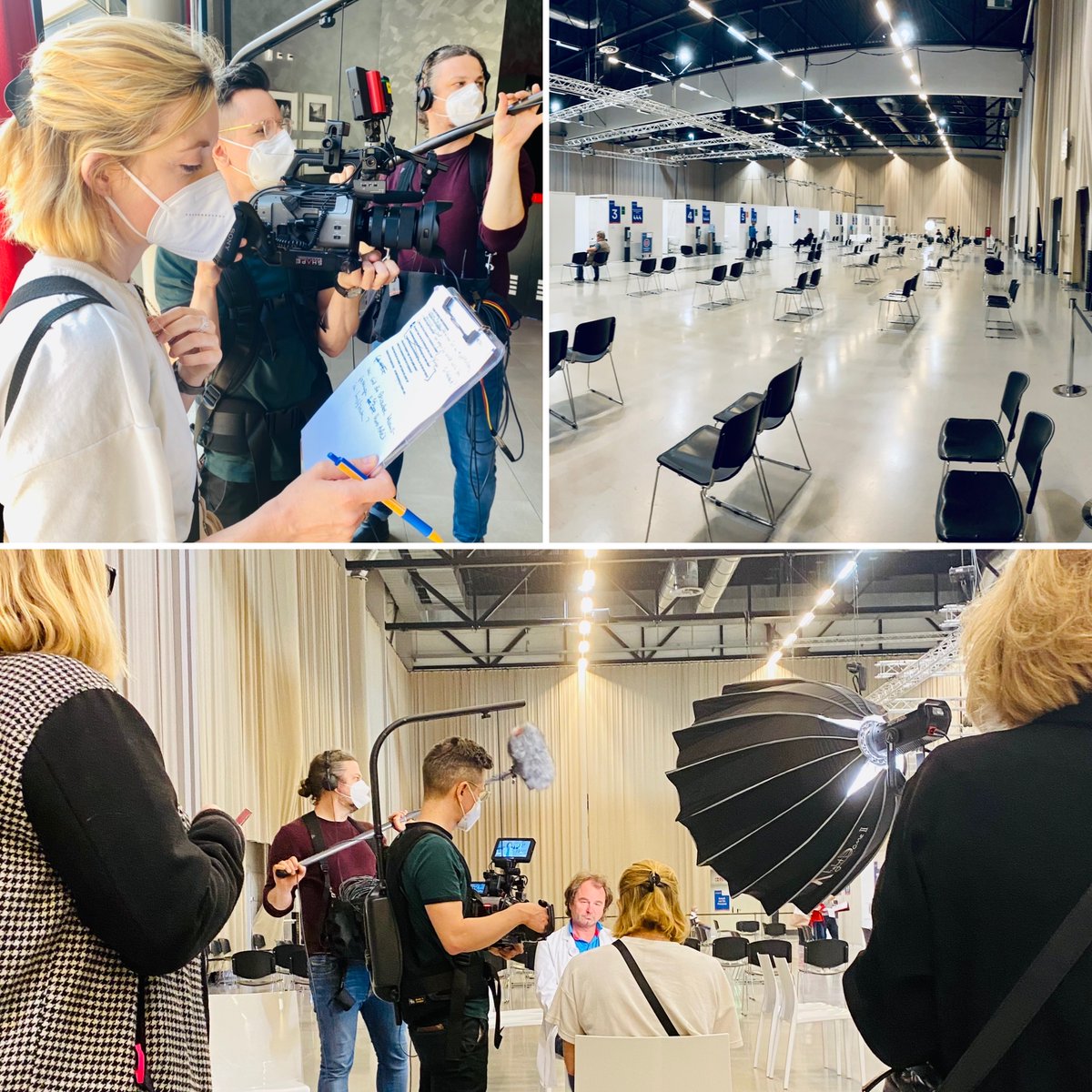 Dreh im Impfzentrum Potsdam: beeindruckend gut organisiert ... und jetzt ab in die Postproduktion 🎬  #Impfkampagne #Brandenburg