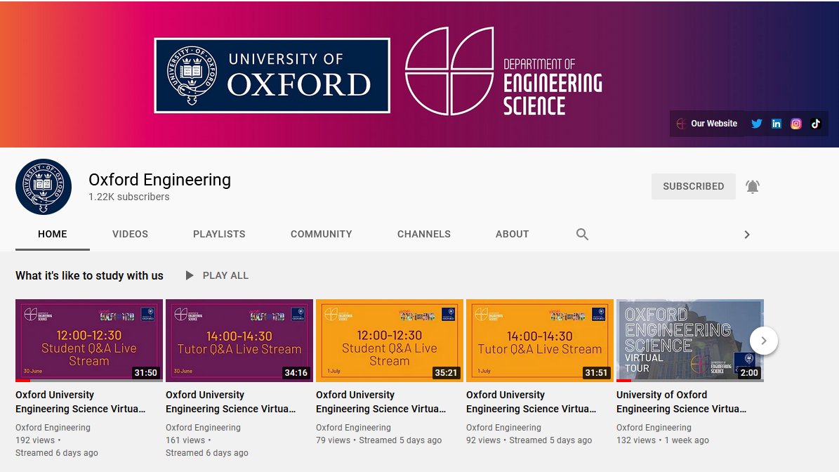 oxengsci's tweet image. Missed our Virtual Open Day Livestream Q&As? Catch up now on what our students and tutors had to say, our YouTube channel! #StudyEngineering #Engineering youtube.com/c/EngineeringS…