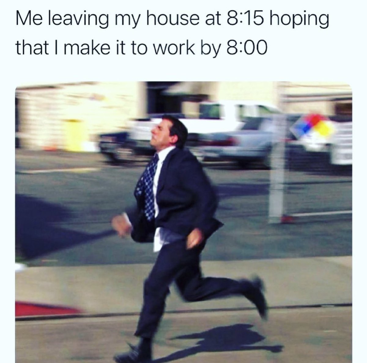darioamade's tweet photo. Me leaving my house at 8;15 hopping that I make it to work by 8:00😂 #javascript #blog #lifestyle #Jobs #WearAMask #100DaysOfCode #webdevelopment #webdevelopers https://t.co/nYVmAzi7OT