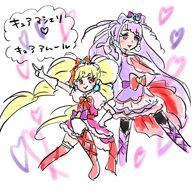 ぷいきゅあ久々に描いた 