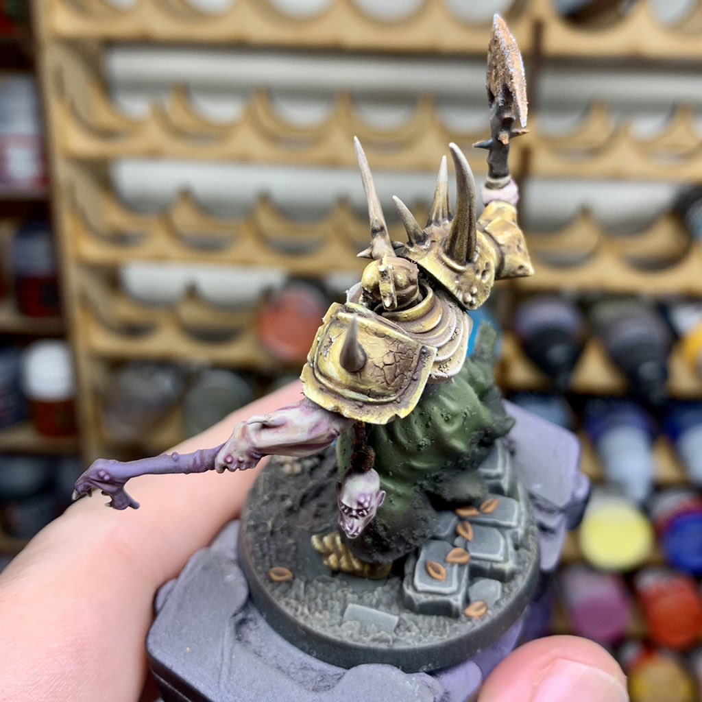 StuffPhil's tweet photo. Finished my first Swampcast Blightking, just oil washes to do when the rest are finished. #nurgle #stormcast #ageofsigmar #Dominion #aos28 #inq28 #blanchitsu #grimdark #WarhammerCommunity #gamesworkshop #warhammer #Warmongers #kitbash #convertingminis https://t.co/S3YIRjP4zp