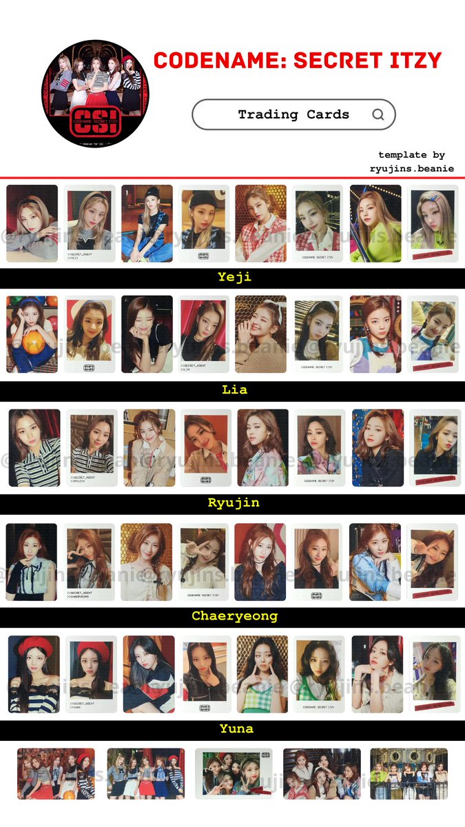 ITZY CSI: CODENAME SECRET ITZY PHOTOCARD TEMPLATE THREAD 🔎 Yeji