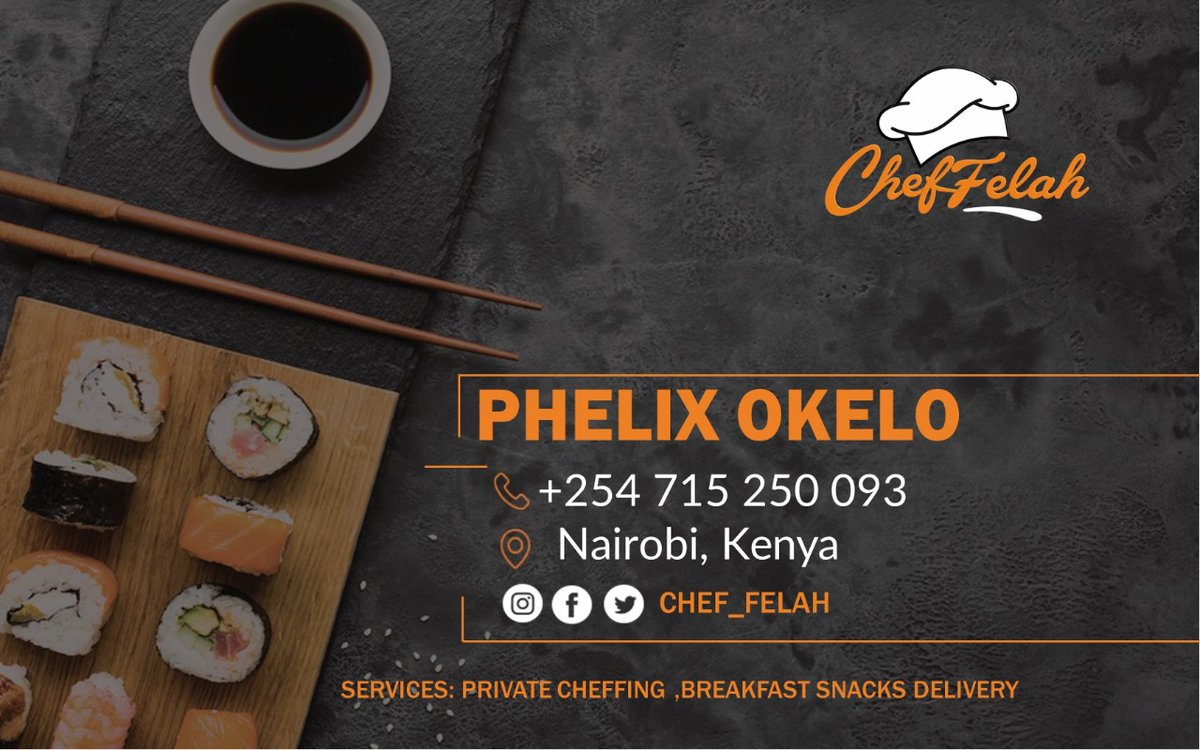 @club_nairobis @jdrizzy254 Private chef. Also take orders from clients, do them from my place and deliver to them. 0715250093. Cheers