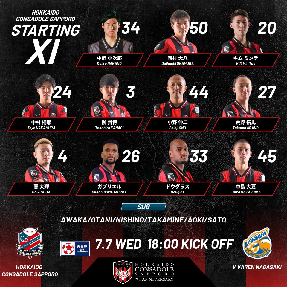 北海道コンサドーレ札幌公式 天皇杯 Jfa 第101回全日本サッカー選手権大会 3回戦 Starting V ファーレン長崎 7月7日 18時 Kickoff トランスコスモススタジアム長崎 Consadole コンサドーレ Spogram スカパー スカチャン6 T 北海道コンサドーレ札幌公式 天皇杯 Jfa 第101回全日本サッカー選手権大会 3回戦 Starting V ファーレン長崎 7月7日 18時 Kickoff トランスコスモススタジアム長崎 Consadole コンサドーレ Spogram スカパー スカチャン6 T