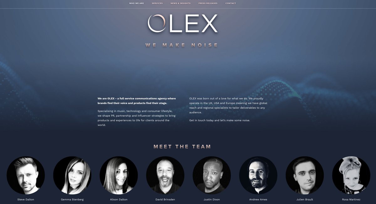“We are OLEX - a full service communications agency where brands find their voice and products find their stage.” Today we are excited to have some news of our own as we launch our all new website - olexcommunications.co.uk #weareolex #wemakenoise