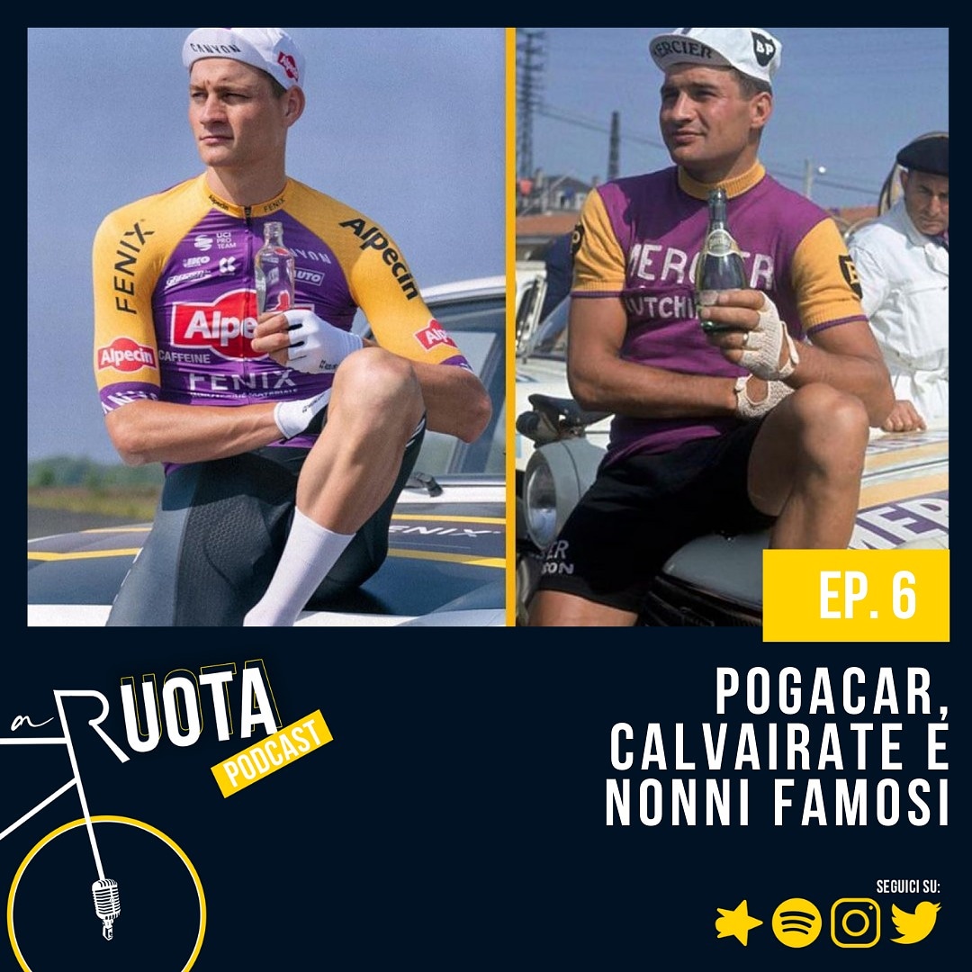 ARuotaPodcast's tweet photo. Nella sesta puntata di A Ruota:

- rimedi della nonna per la perdita della voce
- un giro nella Zona 4 di Milano
- TADEJ POGACAR
- le due passioni dell'estate
- nonno Pou-Pou e MVdP
- quanto è difficile reggere la pressione

#TDF2021 #Pogacar #montventoux #cycling #ciclismo #MVdP https://t.co/2ezpmeqT0p