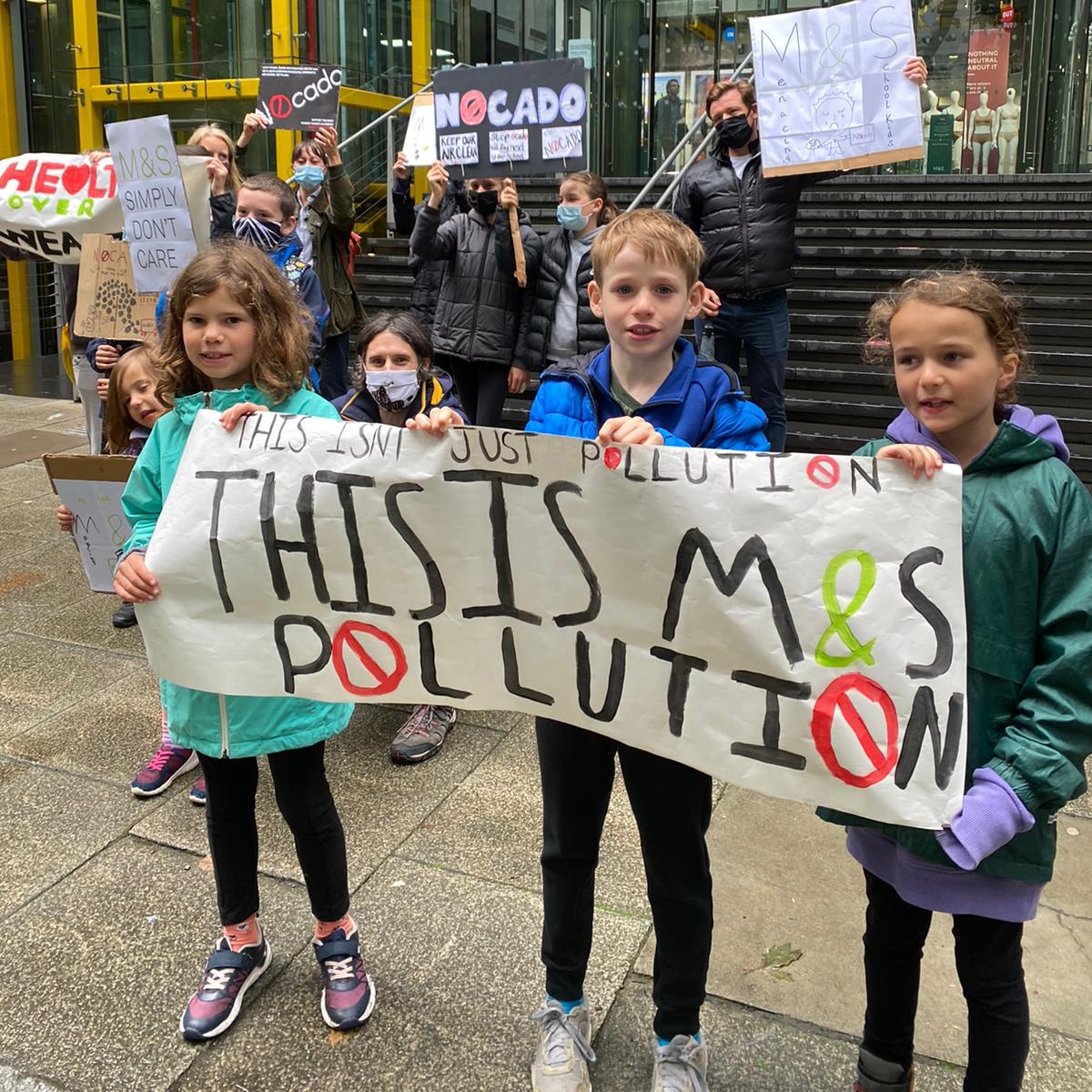 CampaignNocado's tweet photo. “Why won’t @marksandspencer  and @Ocado leave us alone? They say they want to listen to us but they are trying to take us to court again. 
Dear Mr Steiner, your depot shouldn’t be next to our school….We know what green-washing means.”
Imogen Heath, 8👧
#DropTheDepot https://t.co/CxsAUUJ8eB
