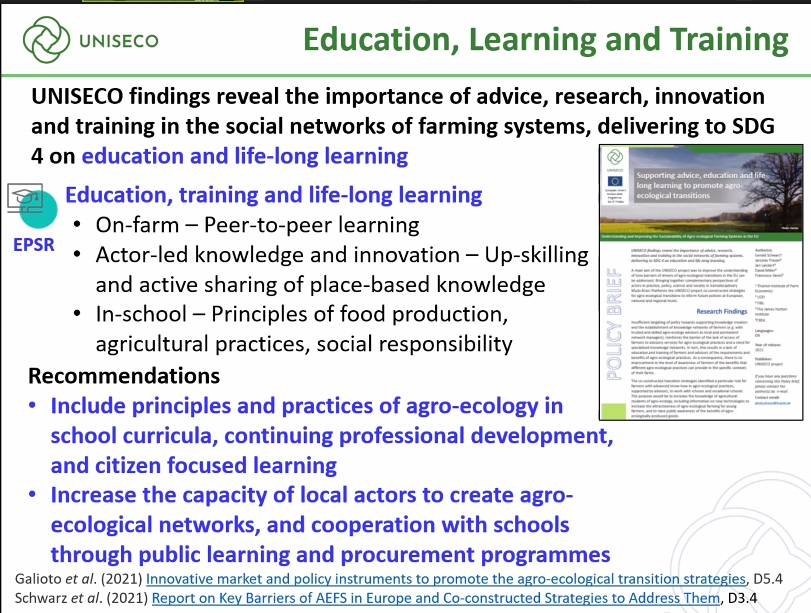 ProjectUniseco's tweet image. What are the final recommendations from the #ProjectUniseco ➡️uniseco-project.eu⬅️ about agro-ecological transitions?
Here is a summary presented at the @EUAgri policy seminar today: