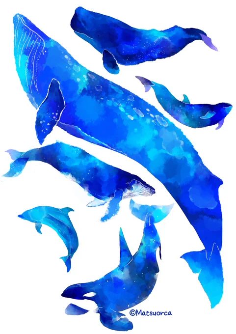 ちょうど七夕にええ感じにアイテムつくれた!!!
星空ぽいシャチとクジラたち🐋🌟
https://t.co/Rk2wNxTQVR 