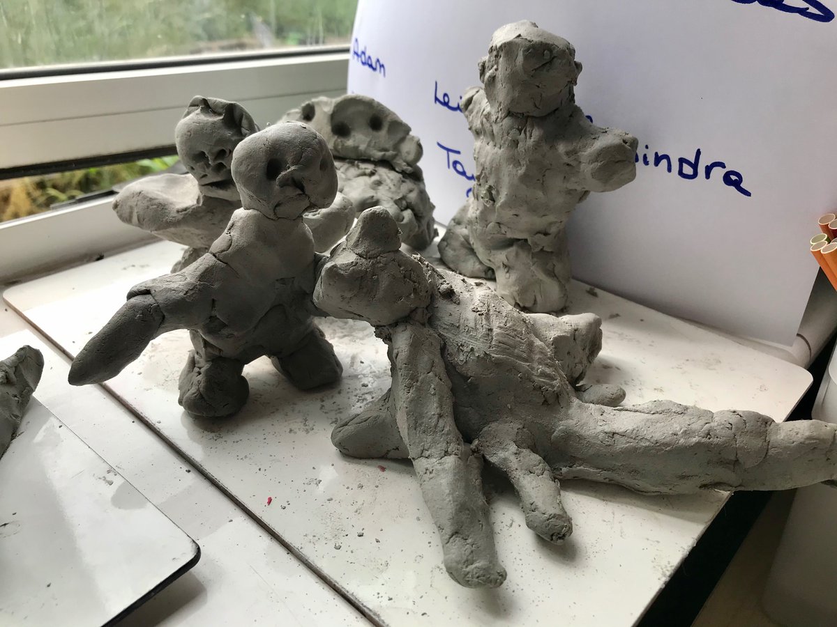 SnakesClass's tweet image. Yesterday our artists created these wonderful clay sculptures of Caliban 👹