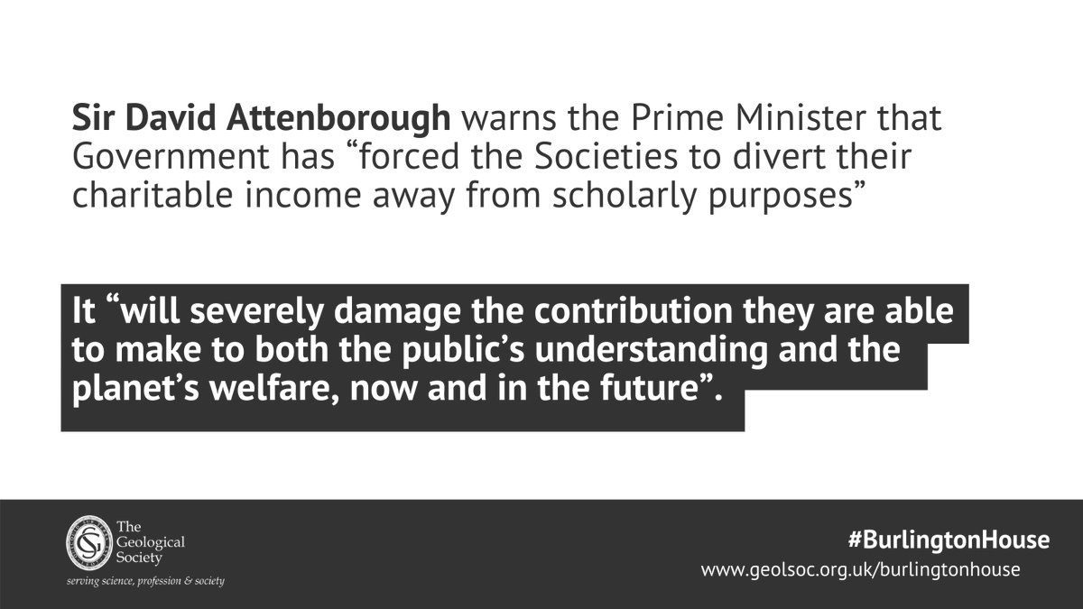 After securing support from the general public, scientific and cultural communities, and from across Parliament, now Sir David Attenborough has joined the #BurlingtonHouse campaign. Read his letter to the PM here - geolsoc.org.uk/burlingtonhouse