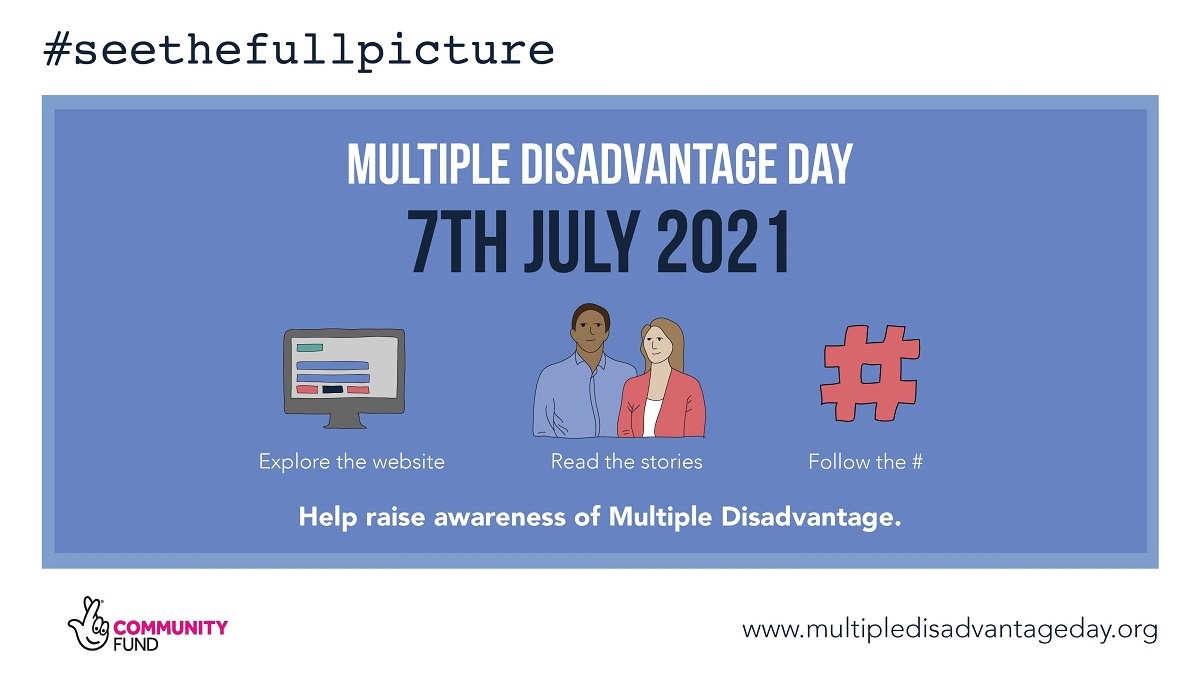 It's Multiple Disadvantage Day 2021! Help us to celebrate all of the great work happening across England, to help improve services & outcomes for people facing homelessness, mental ill health, addiction, offending & domestic abuse. #seethefullpicture 
multipledisadvantageday.org