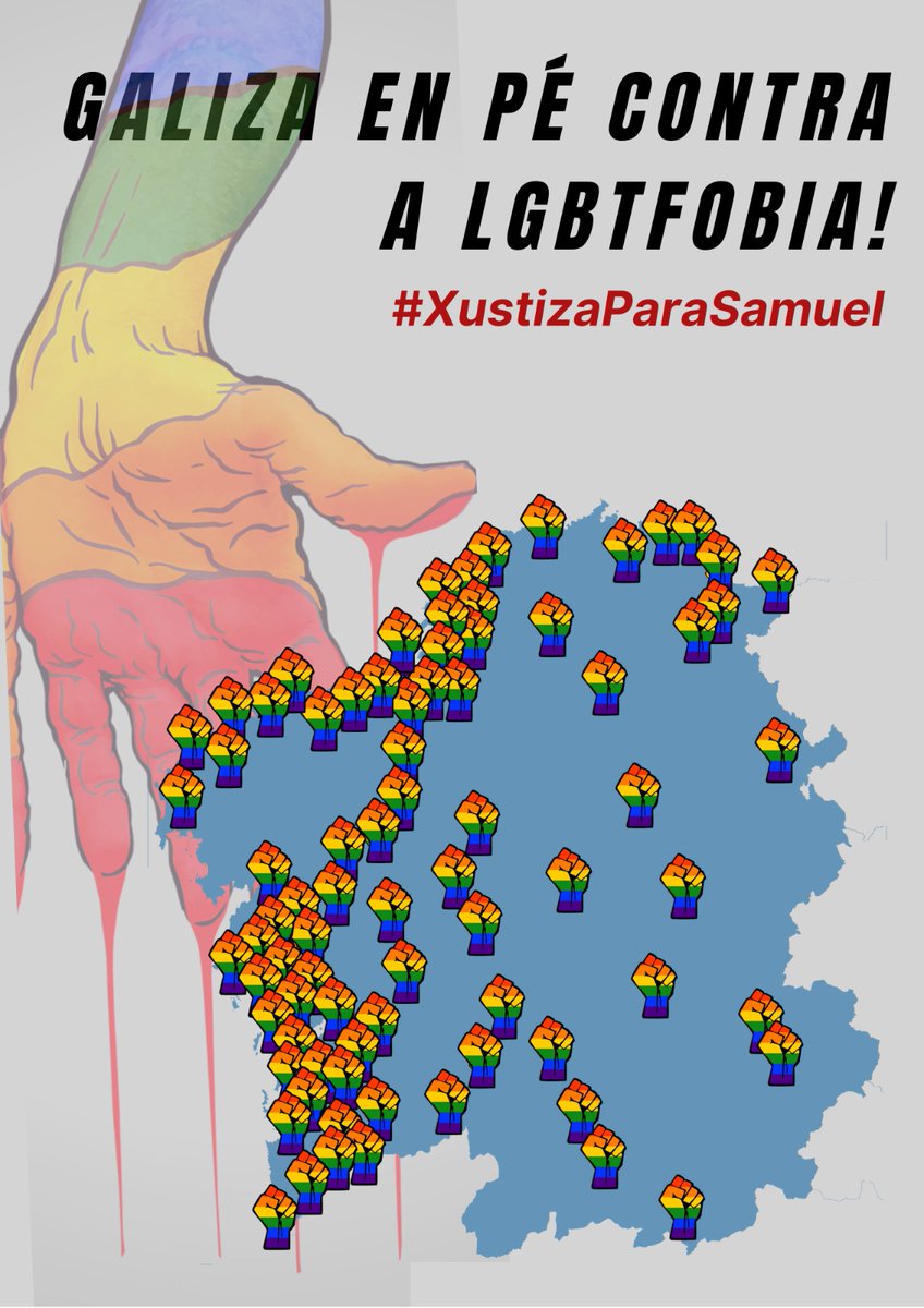 O luns, perto de 80 localidades de todo o país ateigaron as prazas de berros de solidariedade, para condenar o primeiro asasinato homófobo na Galiza en 15 anos,  para esixir #XustizaParaSamuel e lembrar a súa memoria.  (+)