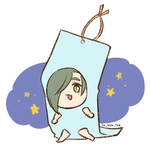 七夕のコスプレをするぽて江 