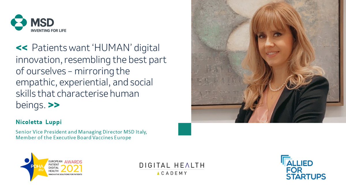 MSD Europe (@msdeurope) on Twitter photo After the success of the #Patient #DigitalHealth Awards in Italy, patient groups will now be able to reward digital #innovations that improve patients' lives at the newly launched #EUPDHA21 European edition!
MSD's <a href="/luppi_n/">Nicoletta Luppi</a> reflects on what she's learned: pdha.eu/news/the-power… After the success of the #Patient #DigitalHealth Awards in Italy, patient groups will now be able to reward digital #innovations that improve patients' lives at the newly launched #EUPDHA21 European edition!
MSD's <a href="/luppi_n/">Nicoletta Luppi</a> reflects on what she's learned: pdha.eu/news/the-power…