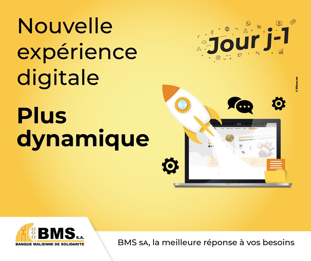 bms_mali's tweet photo. [𝗝𝗼𝘂𝗿 𝗝-1]

Vers une nouvelle façon de répondre à vos besoins.
Restez connectés pour une nouvelle expérience "𝗣𝗹𝘂𝘀 𝗱𝘆𝗻𝗮𝗺𝗶𝗾𝘂𝗲"

#BanqueMaliennedeSolidarité #BanqueSolidaire #digital 
#Mali #BMS_SA #LaMeilleureRéponseÀVosBesoins https://t.co/suUlMxCw3e