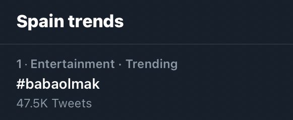 alice902_'s tweet photo. 10 minutes and we’re number 1 in Spain! #babaolmak https://t.co/uueNcx2DRB