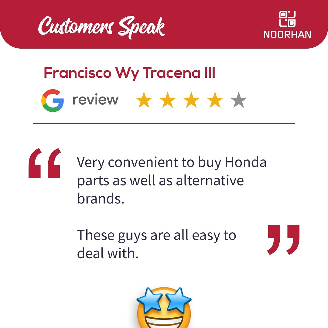 NoorhanTrd's tweet photo. Our customers love us. Customer happiness is our happiness. 🤩

#customerexperience #Testimonial #CustomerHappiness #CustomerLoyalty #CustomerReviews #CustomerRatings #Automobile #autoParts #SpareParts #carparts #Automotive #googlereviews #googlemybusiness #noorhantrd https://t.co/9HTUUKOzQm