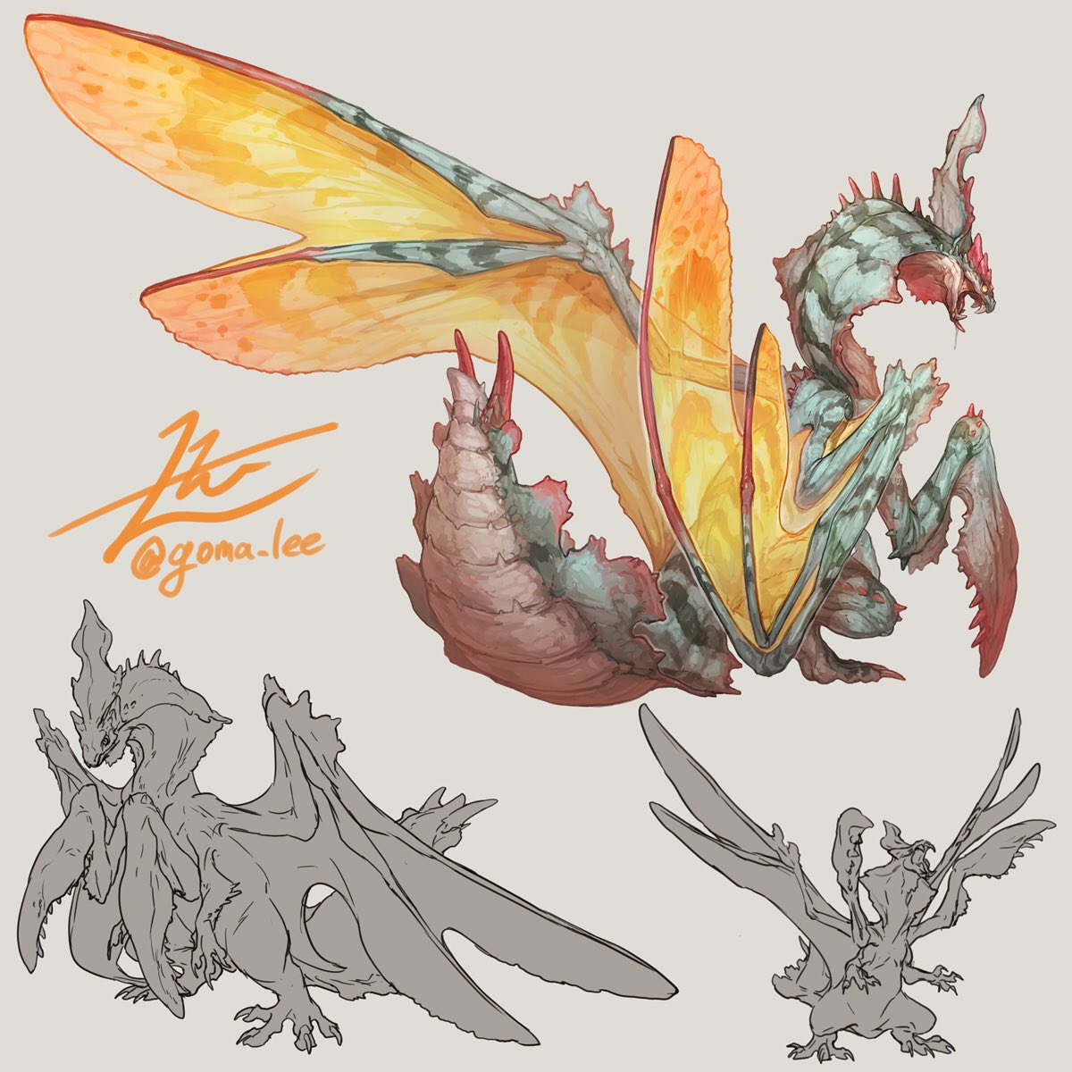 「Mantis Dragon 

#gomalemo_work 
https://」|山村れぇ/Lē Yamamuraのイラスト