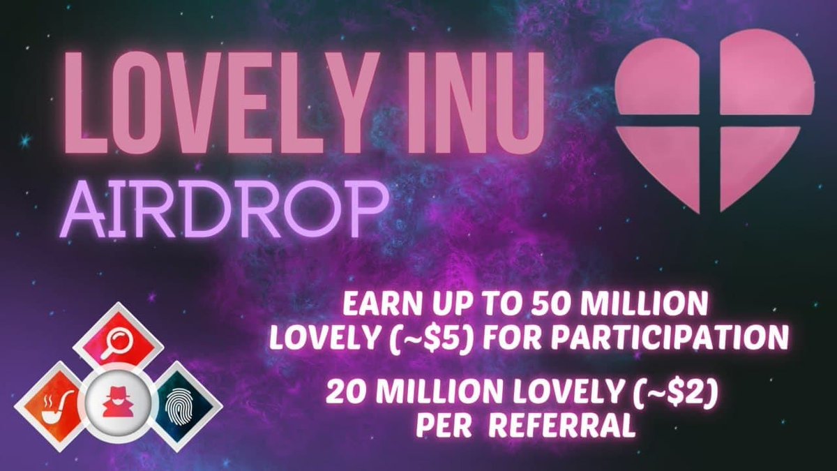 🔍 New #Airdrop: Lovely Inu Finance

💲 Reward: Up to 50M LOVELY [~$5] + 20M LOVELY [~$2] per referral

🔴 Start the airdrop bot: t.me/LovelyInuAirdr…

🔘 Do the tasks on the bot &amp; submit your data.

🔘 Details: youtu.be/JPtbHE8r5Ok

#AirdropDetective #Bitcoin #LOVELY #BSC